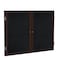 Ghent Enclosed Bulletin Board, 2 Door, Rcycl, Walnut Frame, 3 ft H x 5 ft W, Black PN23660TR-BK - alternate 1